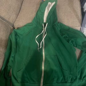 Green zip up hoodie